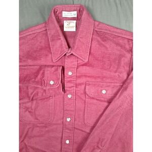 Vintage Prentiss Outdoors Maroon Chamois Cloth Shirt Mens Medium Hunting Hiking